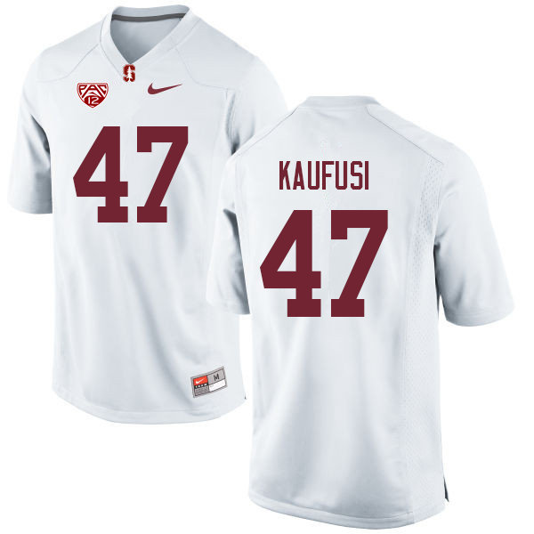 Men #47 Tangaloa Kaufusi Stanford Cardinal College Football Jerseys Sale-White - Click Image to Close